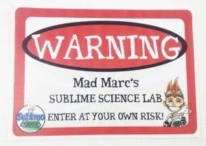 Warning Sign - Science Party Decoration Pack